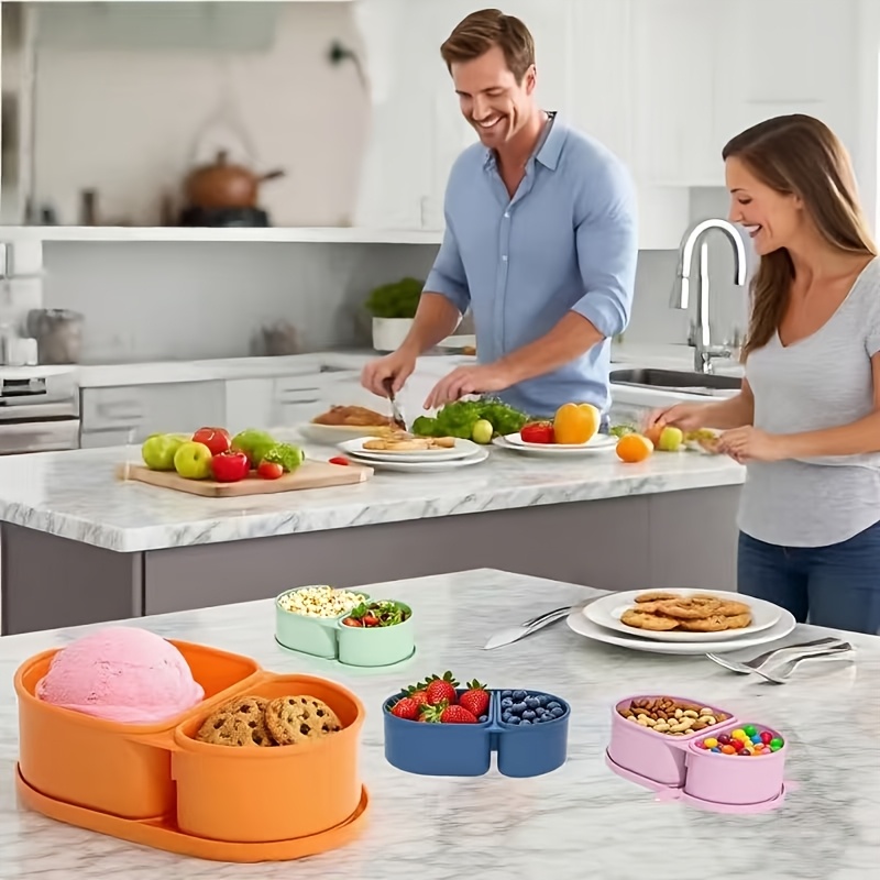 Food Storage With Compartments - Silikonowy pojemnik na przekąski/Pojemnik na jedzenie