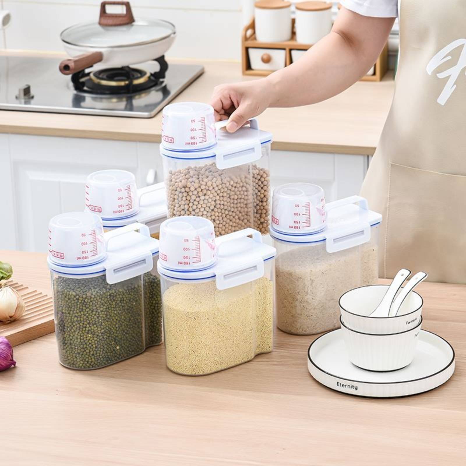 Food Storage Dispenser - Pojemnik na ryż, bezpieczny dozownik ryżu