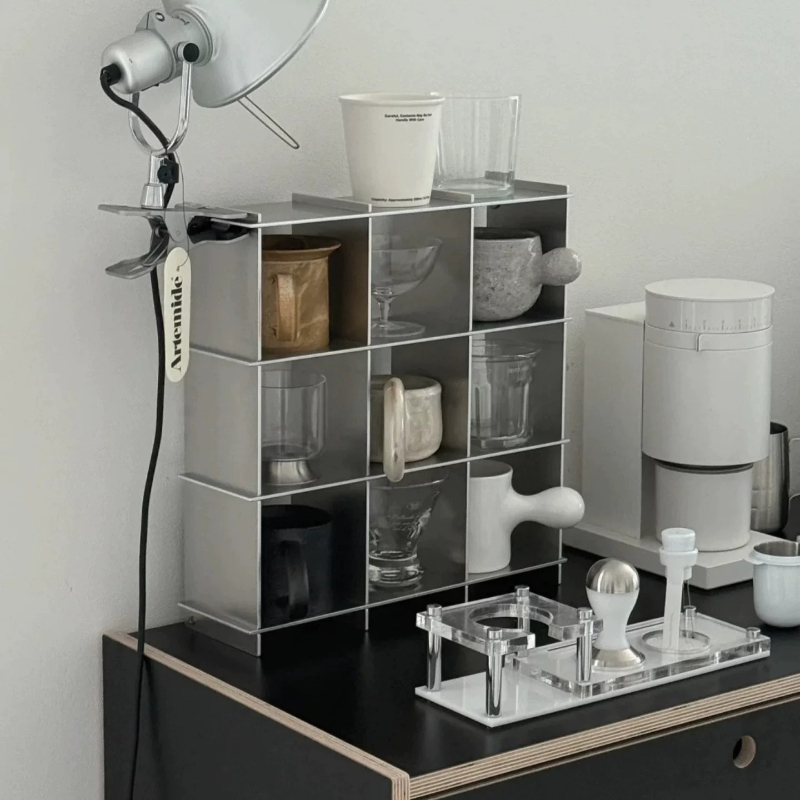 Food Storage Shelving - Minimalistyczna półka na kubki z aluminium,