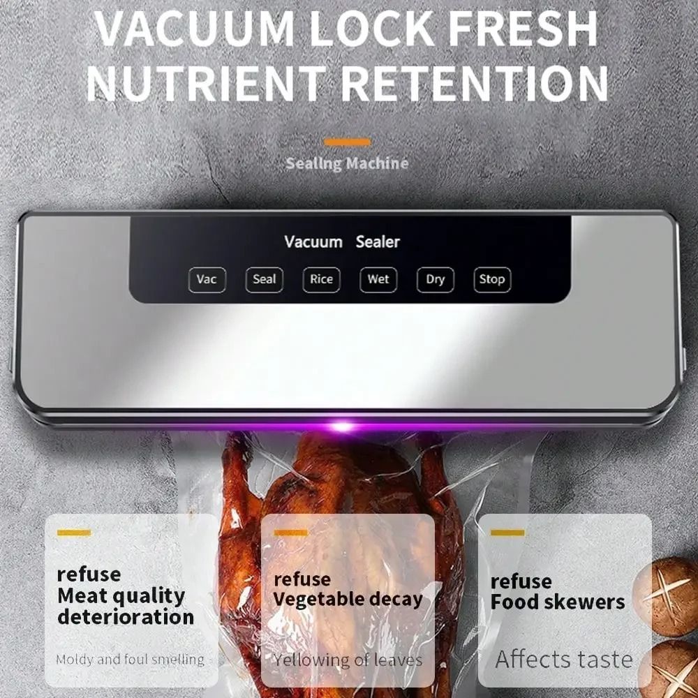 Food Storage Vacuum - Elektryczna zgrzewarka próżniowa z dotykowym przyciskiem,