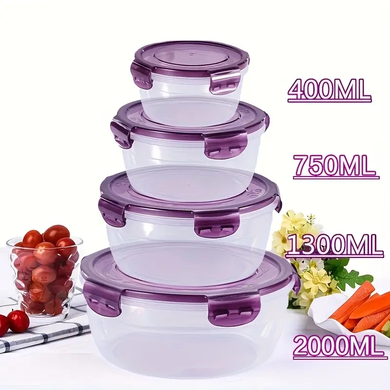 Food Storage Method - 4 Plastikowe pojemniki na żywność, pudełka