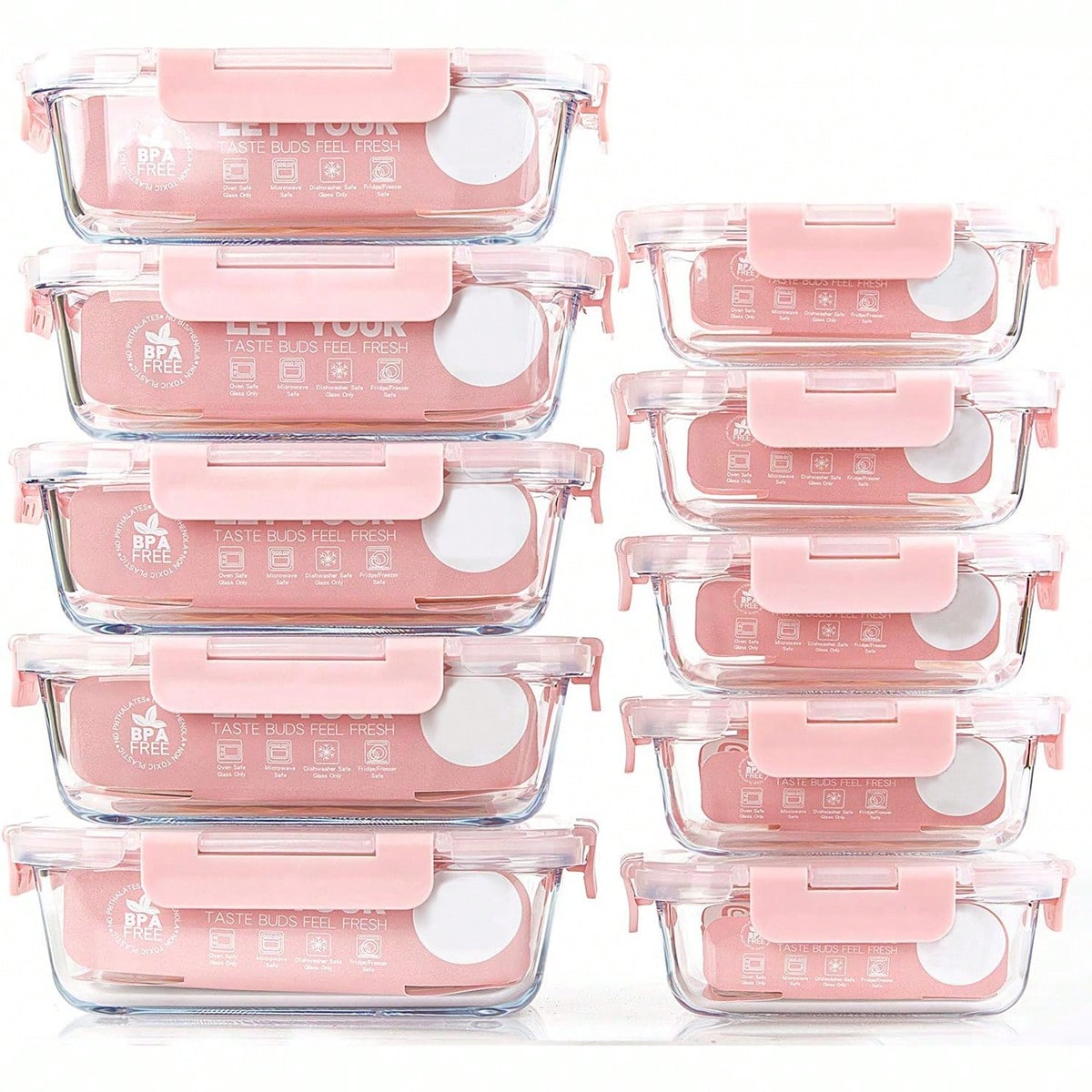 Food Storage Glass Containers - 10 sztuk szklanych pojemników do przygotowywania