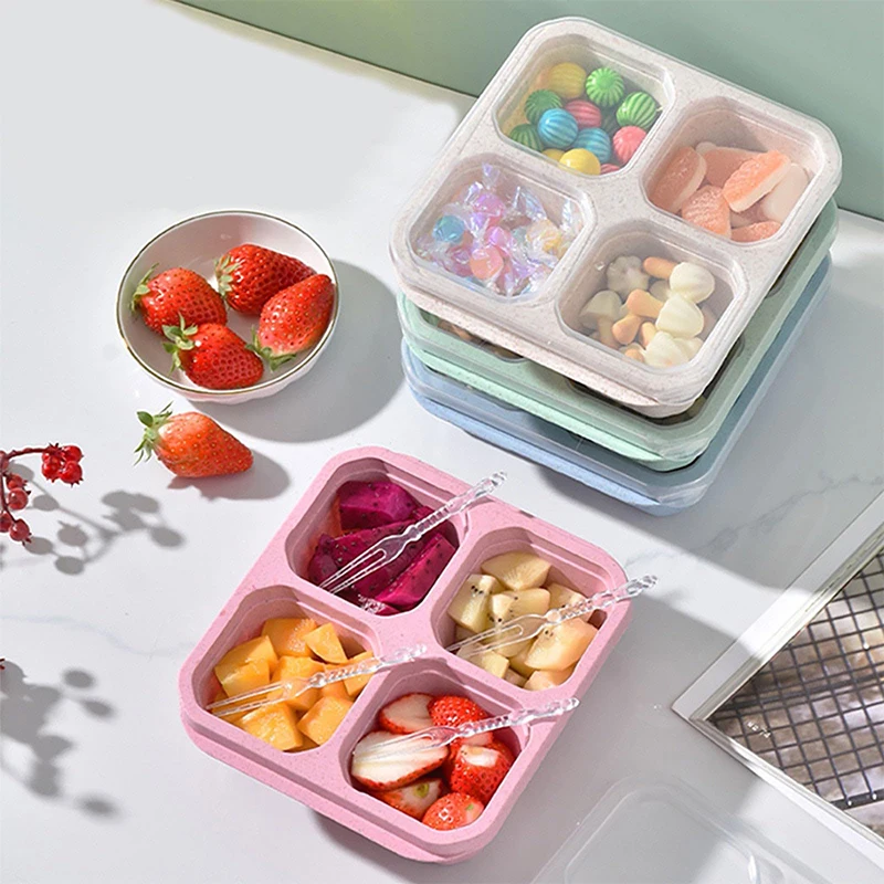 Food Storage With Compartments - 4-siatkowe pudełko do przechowywania żywności Przenośna