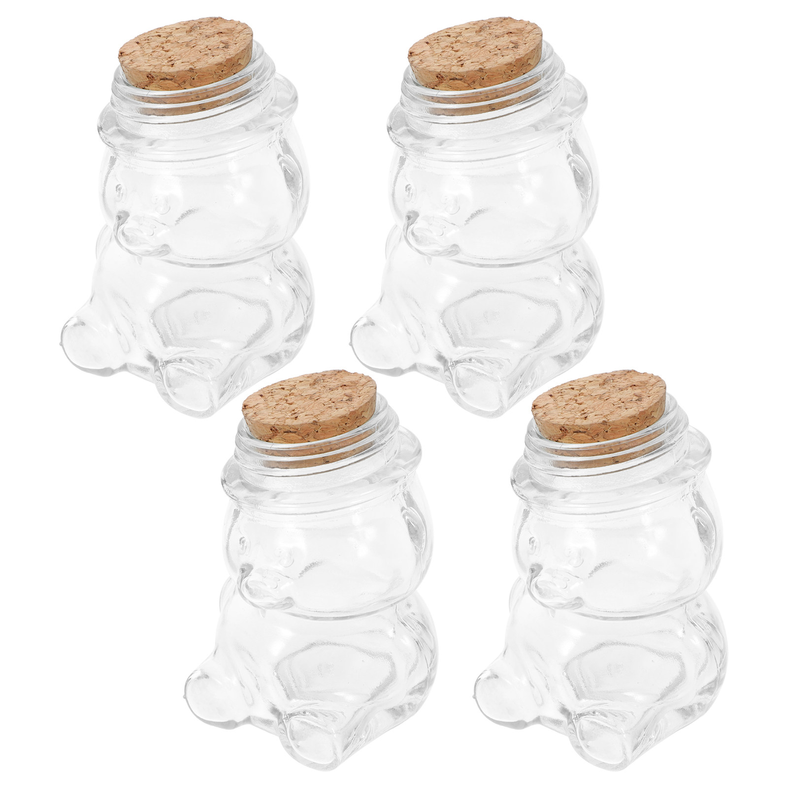 Food Storage Glass Containers - Zestaw 4 szklanych słoików na słodycze,