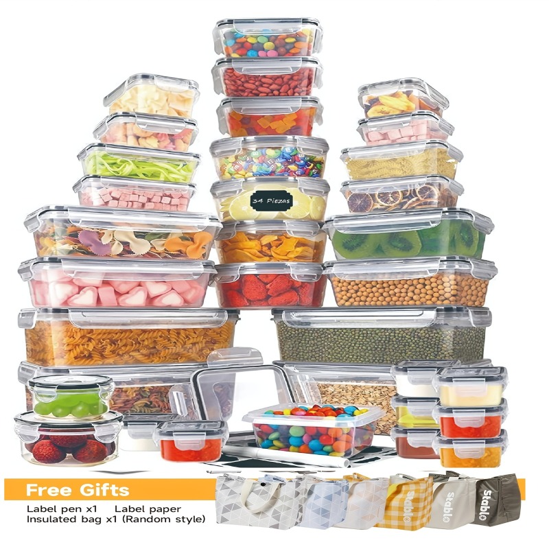 Food Storage Labels - 48-częściowy zestaw pojemników do przechowywania żywności