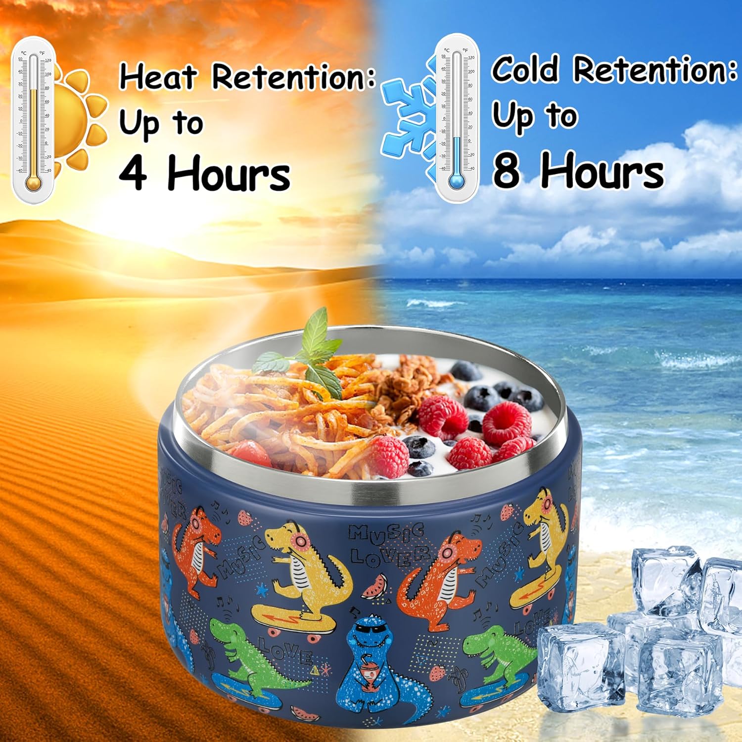 Food Storage Vacuum - Termos obiadowy 350ml z izolacją próżniową,