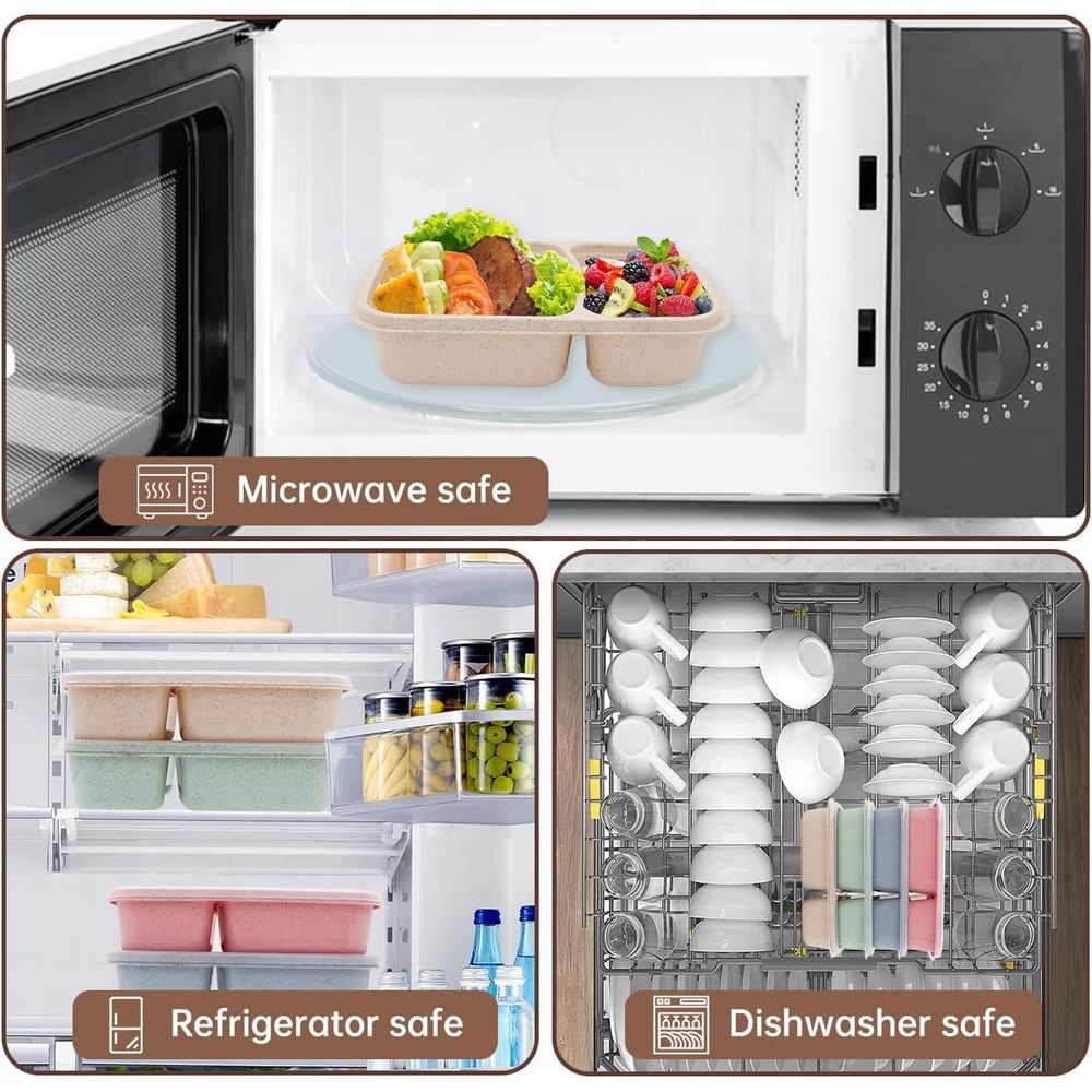 Zestaw 4 pojemników na lunch t – Food Storage With Compartments recenzja i cena