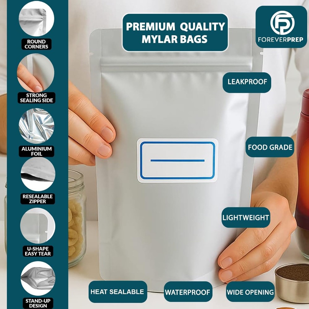 155 torebek mylarowych z 155 p – Food Storage Labels recenzja i cena